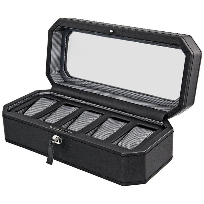 Wolf Design 5pc Black Watch Box 4583029 098152718904 - Men's