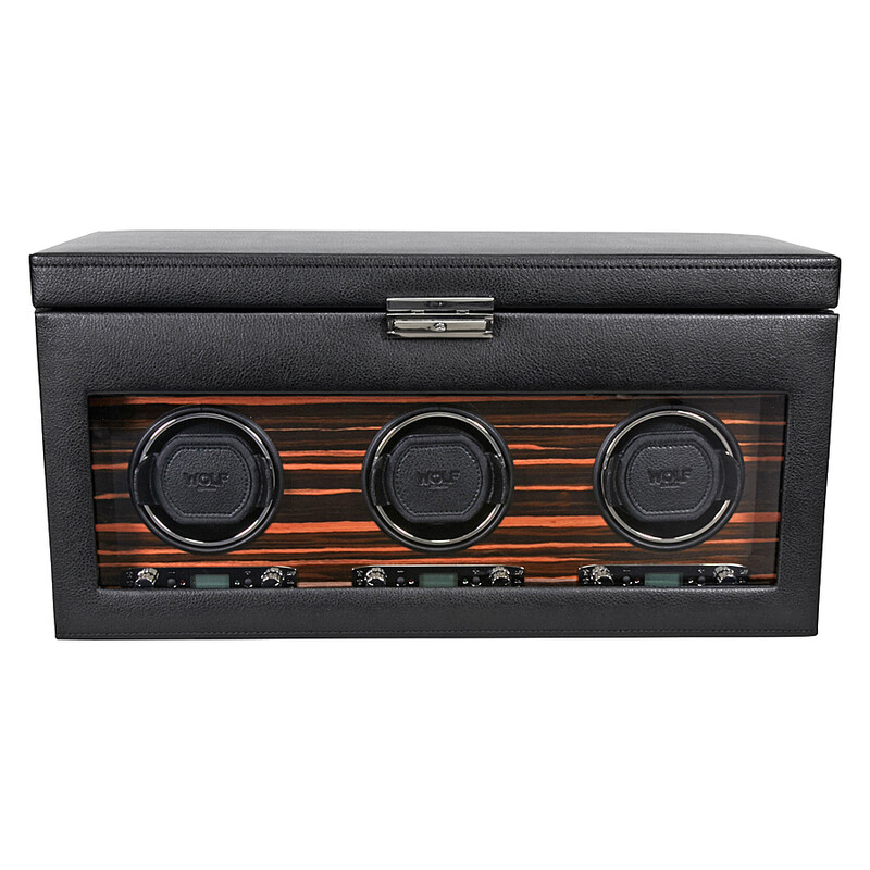 Wolf Roadster Module 2.7 Triple Watch Winder with Storage 457356