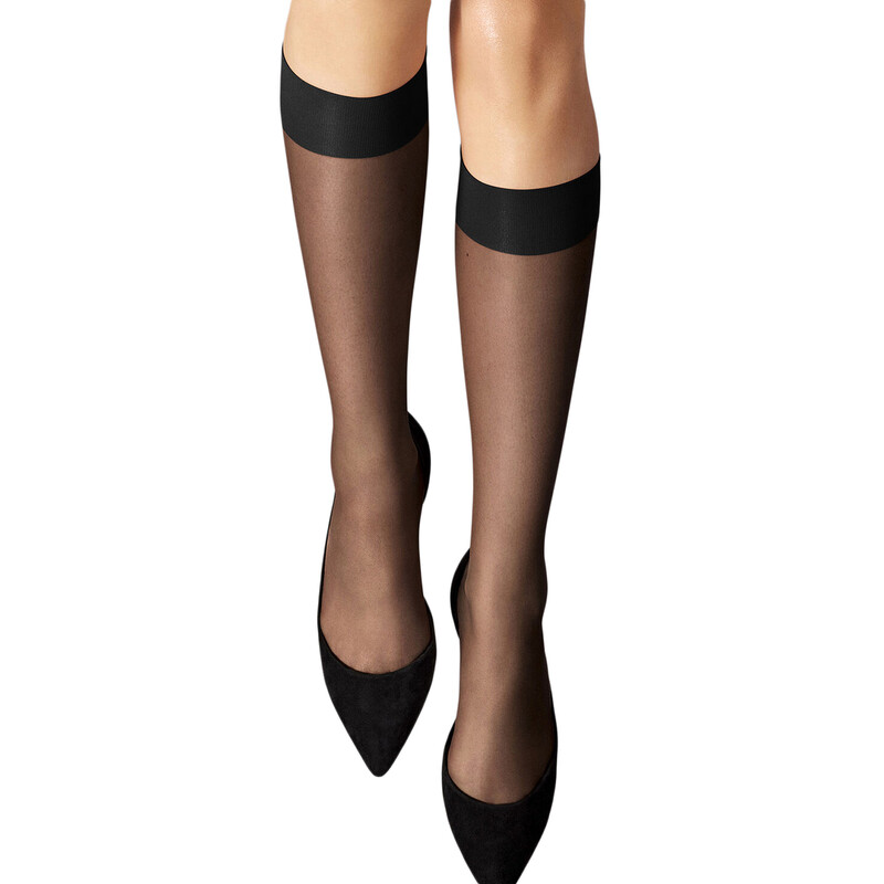 Wolford Ladies Nude 8 Sheer Knee-high Stockings In Black, Size