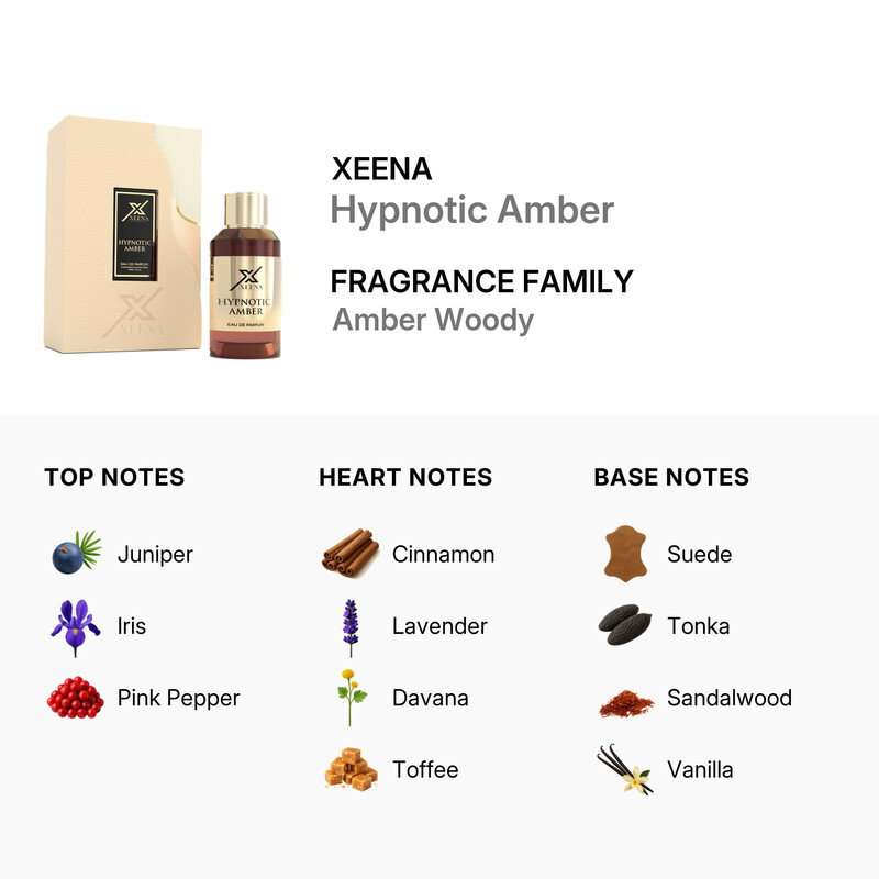 Xeena Unisex Hypnotic Amber EDP Spray 3.4 oz Fragrances