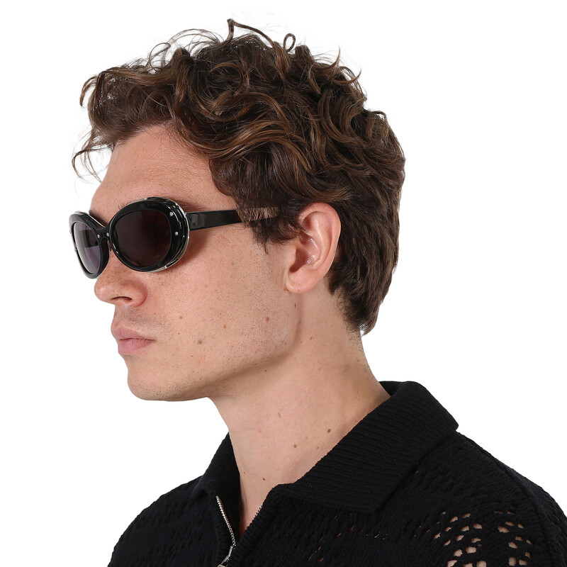 Yohji Yamamoto Grey Oval Unisex Sunglasses YYH DRAGONFLY C1
