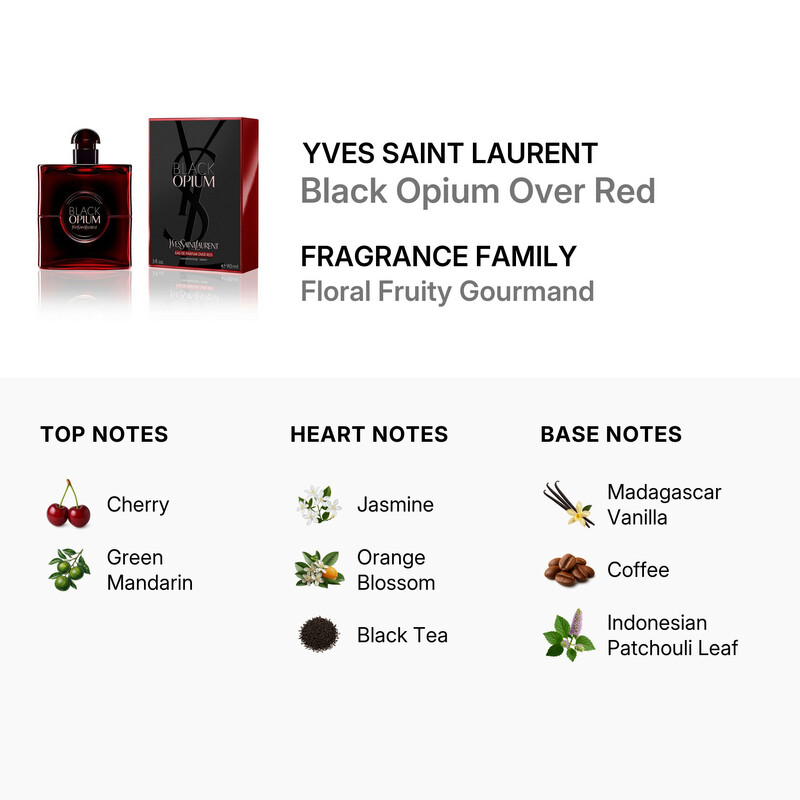 Yves Saint Laurent Ladies Black Opium Over Red EDP Spray 3.0 oz