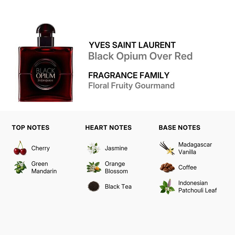 Yves Saint Laurent Ladies Black Opium Over Red EDP Spray 3.0 oz