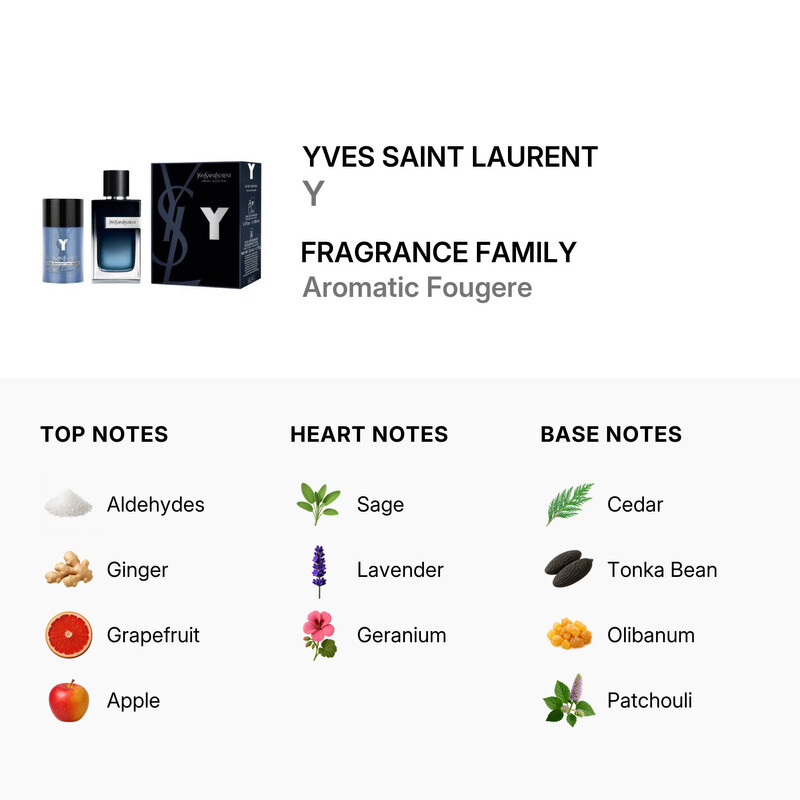 Yves Saint Laurent Men's Y 2pcs EDP Gift Set Fragrances