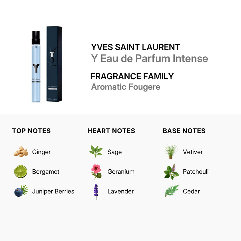 Yves Saint Laurent Men's Y Intense EDP Spray 0.33 oz Fragrances