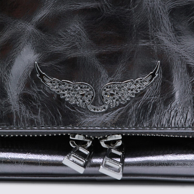 Zadig & Voltaire Silver Leather Rock Vintage Metal Shoulder Bag