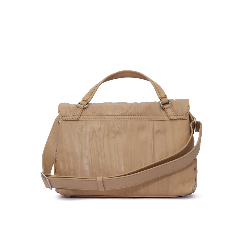 ZANELLATO　POSTINA Zanellato “Postina” Medium Bag in White Leather Silver-Tone