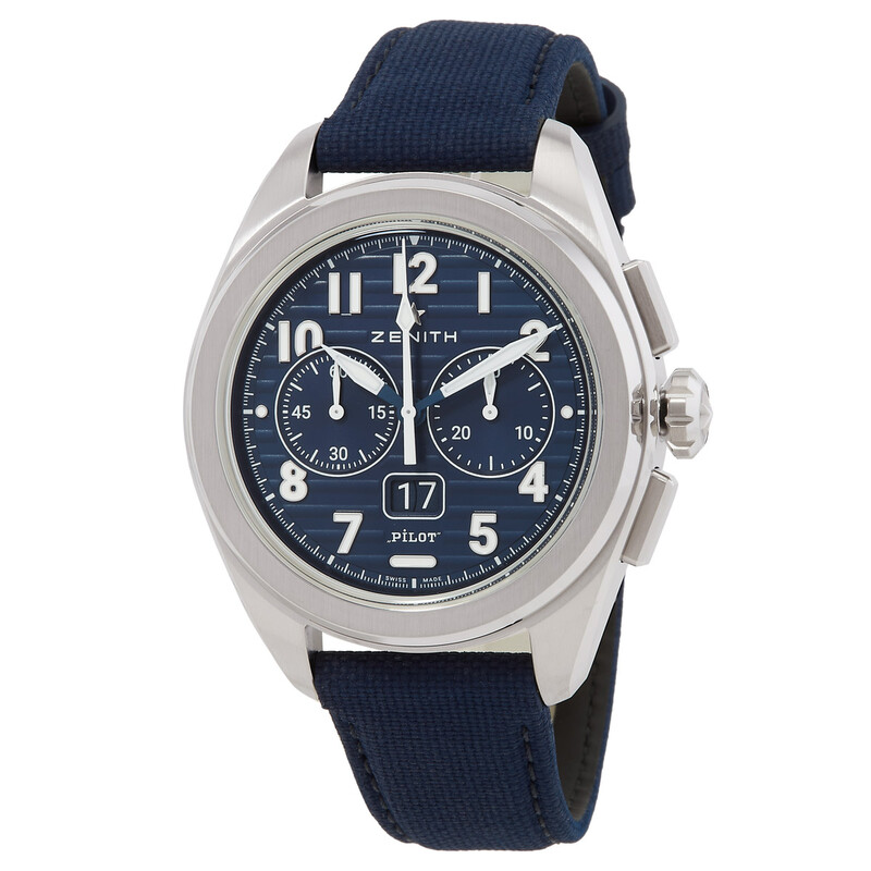 シータモルト Zenith Pilot Big Date Flyback Automatic Blue Dial Men's Watch