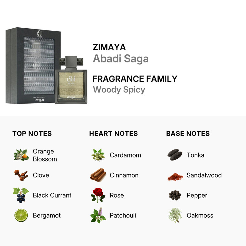 Zimaya Men's Abadi Saga EDP Spray 3.4 oz Fragrances 6290171075080