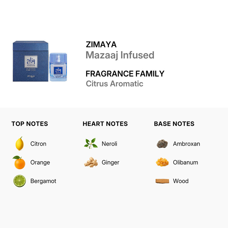 Zimaya Men's Mazaaj Infused EDP Spray 3.4 oz Fragrances