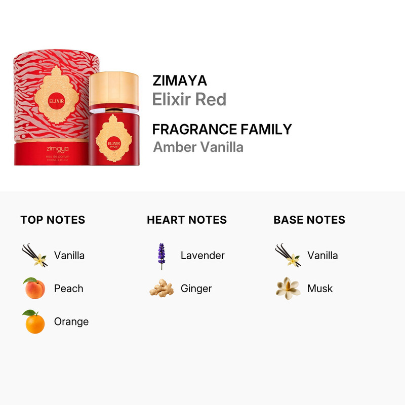 Zimaya Unisex Elixir Red EDP Spray 3.4 oz Fragrances 6290171073819