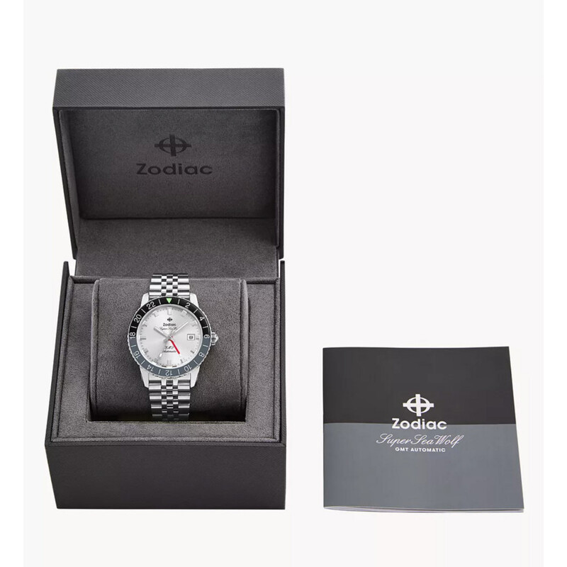 Zodiac Super Sea Wolf Gmt Automatic Silver Dial Men's Watch ZO9415