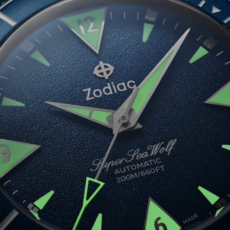 Zodiac Super Sea Wolf Skin Diver Automatic Blue Dial Men's Watch
