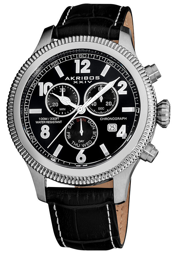 Akribos Ultimate Chronograph Stainless Steel Men's Watch AK575BK