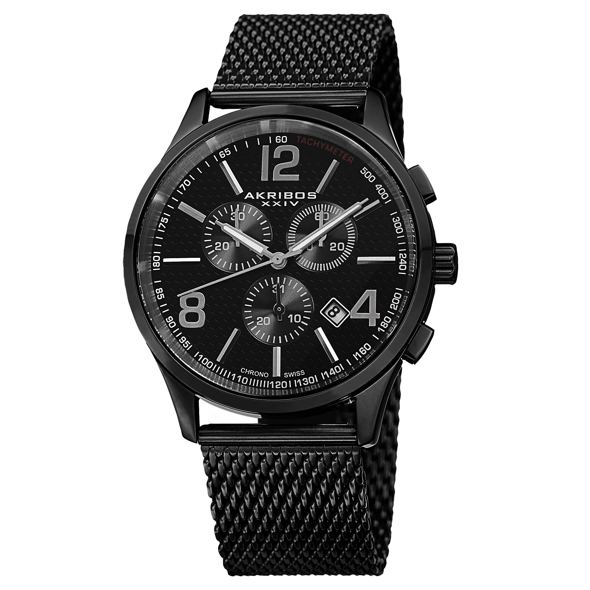Akribos XXIV Black Dial Black Ion-plated Men's Watch AK719BK