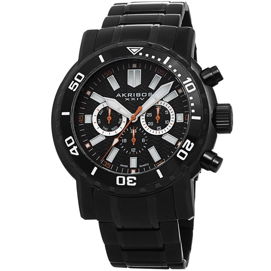 Akribos XXIV Black Dial Black-plated Men's Watch AK675BK