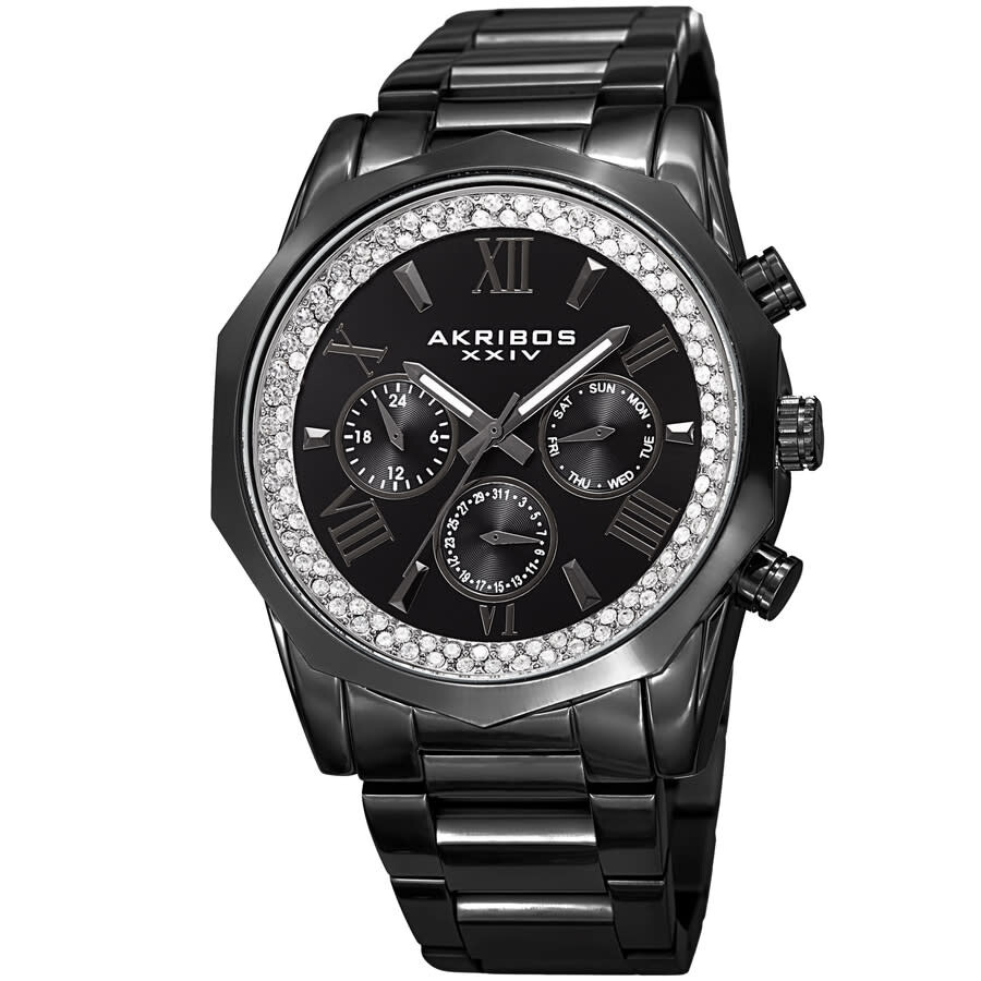 Akribos XXIV Men's Dress Chronograph Quartz Black Dial Men's Watch P50188