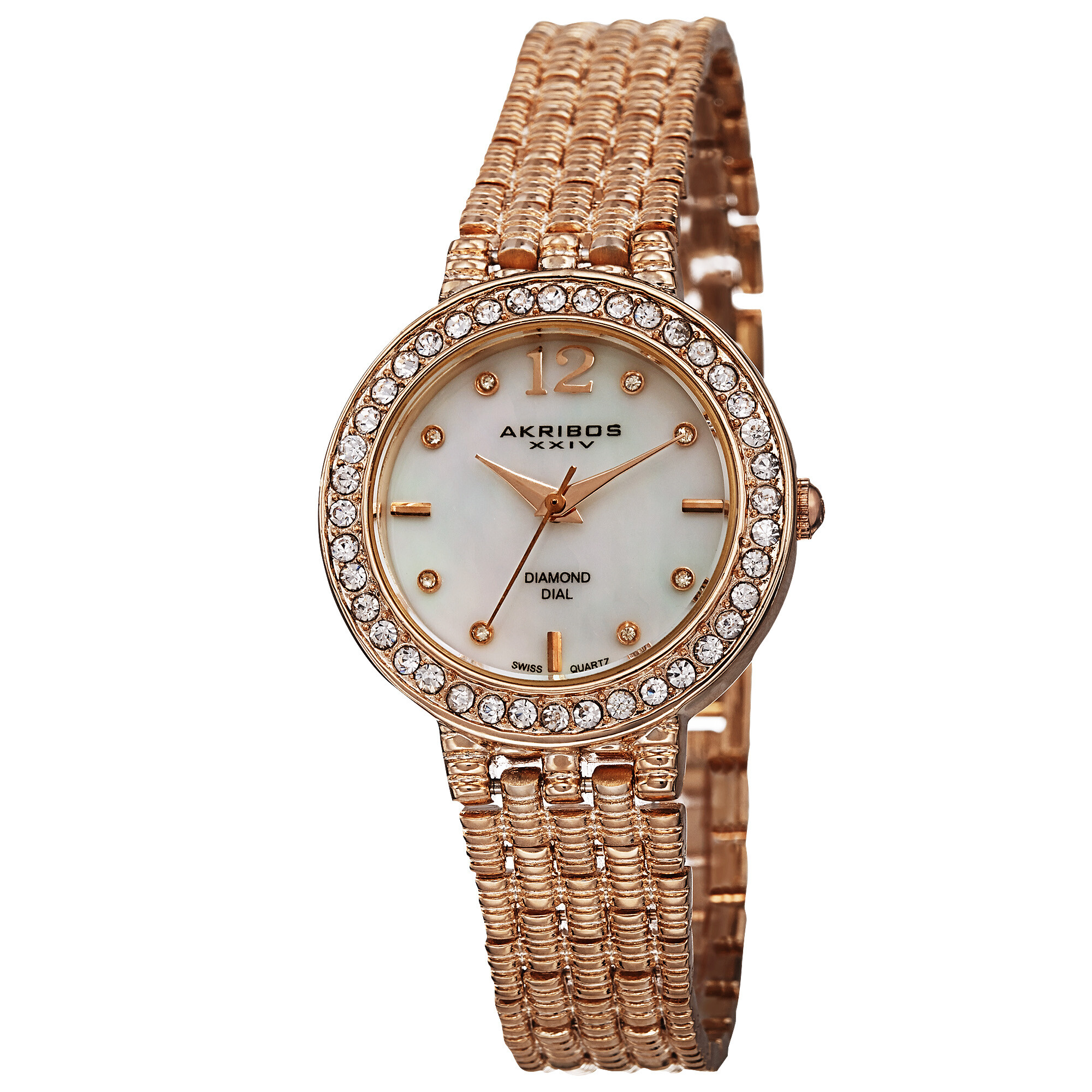 Akribos XXIV Mother of Pearl Dial Rose Gold-tone Alloy Ladies Watch AK757RG