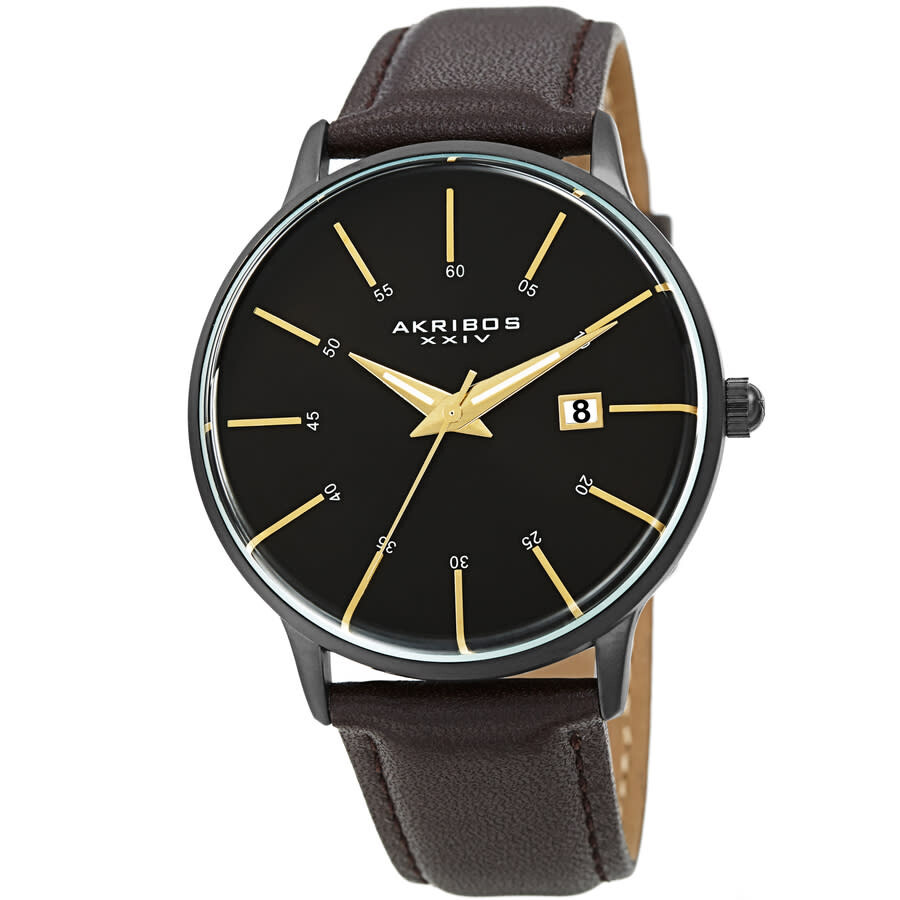 Akribos XXIV Quartz Black Dial Men's Watch AK1104BK-S
