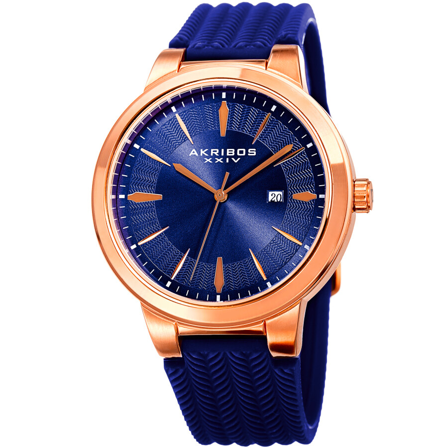 Akribos XXIV Quartz Blue Dial Blue Silicone Men's Watch AK1007RGBU