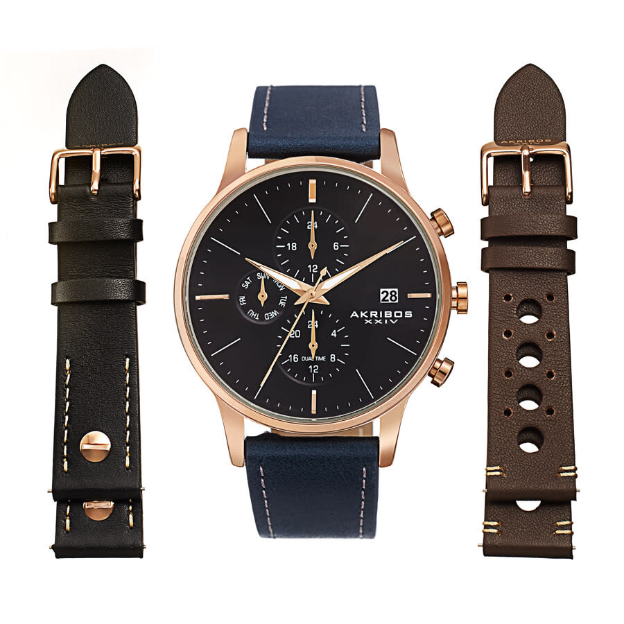 Akribos XXIV Quartz Blue Dial Men's Watch AK1105RGBU-S