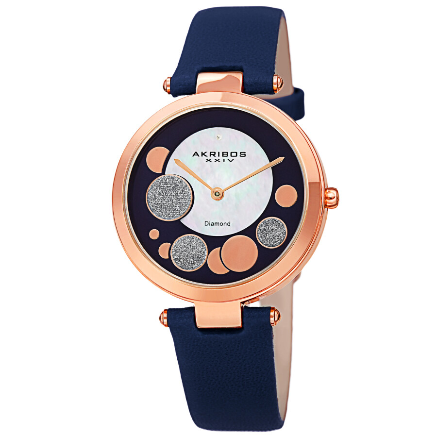 Akribos XXIV Quartz Diamond Blue Dial Ladies Watch AK1069BU