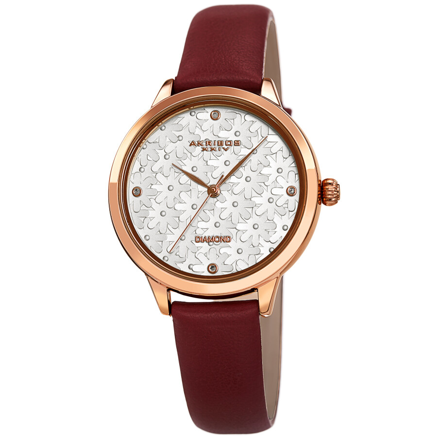 Akribos XXIV Quartz Diamond Silver Dial Ladies Watch AK1051BR