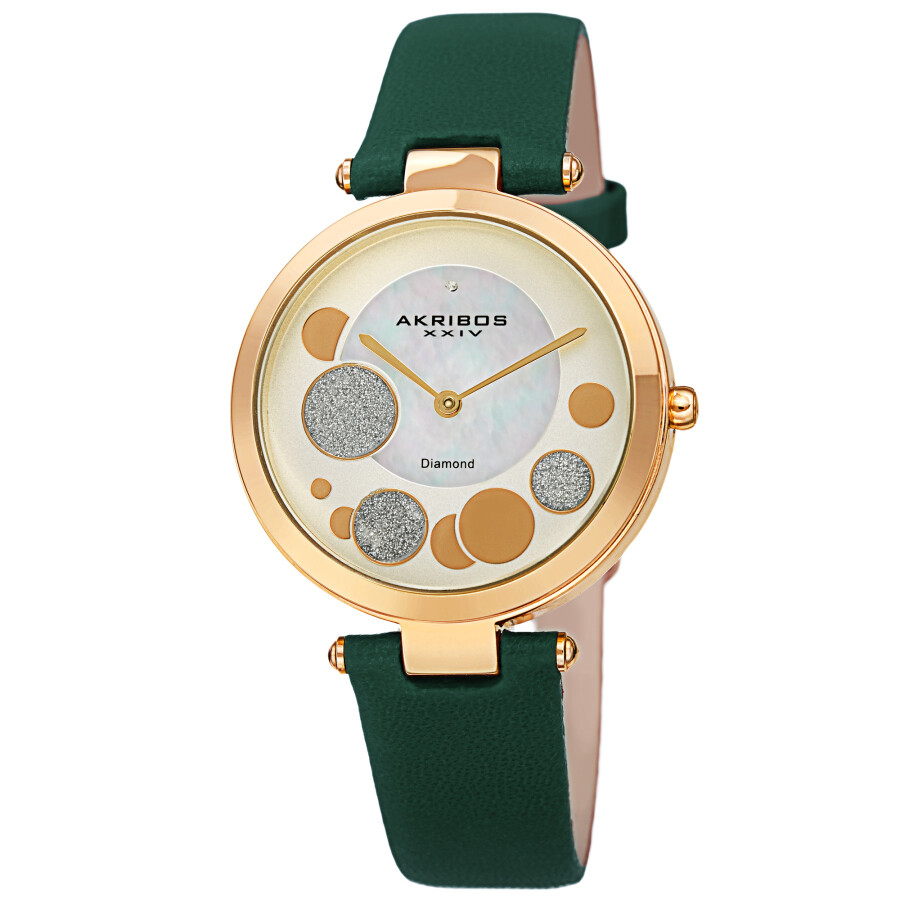 Akribos XXIV Quartz Diamond White Dial Ladies Watch AK1069GN