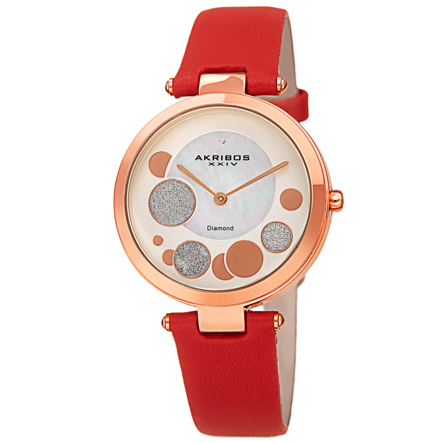 Akribos XXIV Quartz Diamond White Dial Ladies Watch AK1069RD