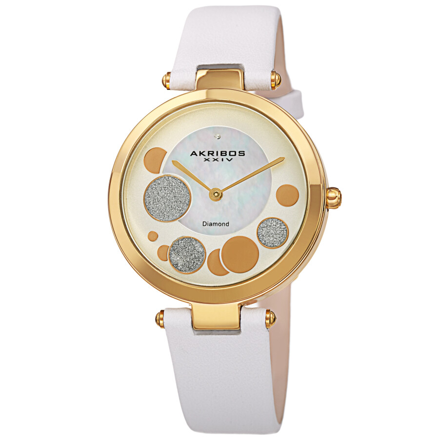 Akribos XXIV Quartz Diamond White Dial Ladies Watch AK1069WT