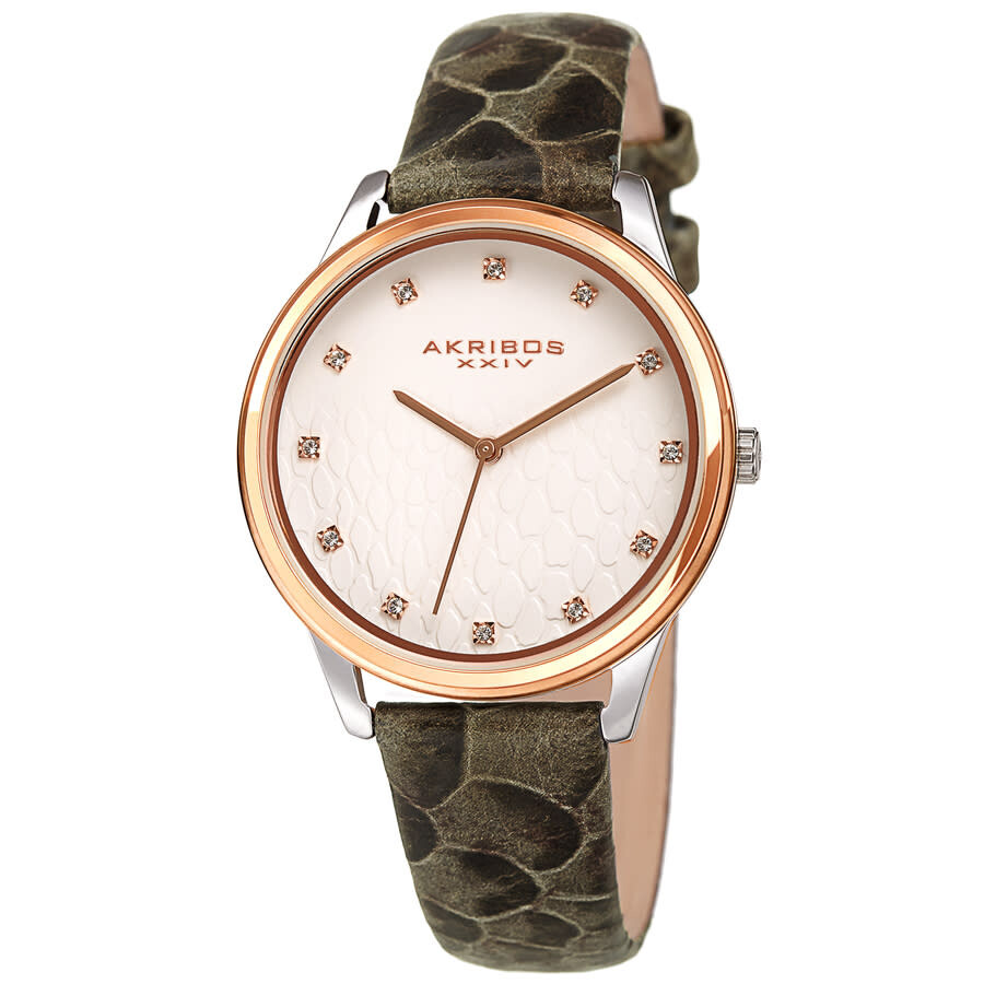 Akribos XXIV Quartz Grey Dial Ladies Watch AK1115TTR