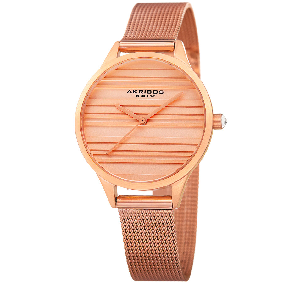 Akribos XXIV Quartz Rose Dial Ladies Watch AK1005RG