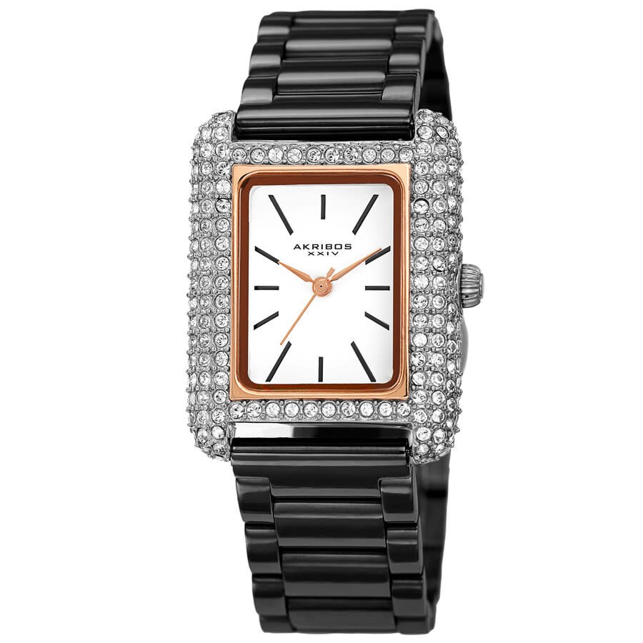 Akribos XXIV Quartz White Dial Ladies Watch AK1108BKR