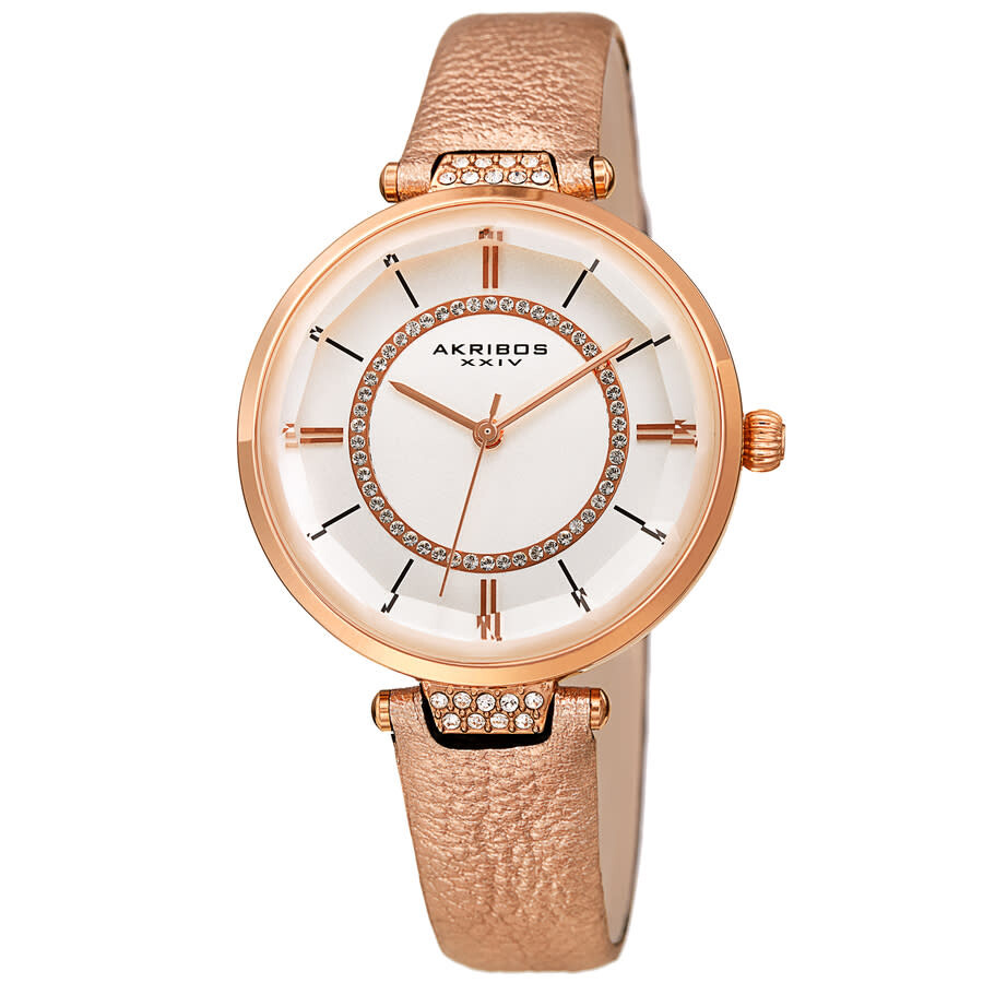 Akribos XXIV Quartz White Dial Ladies Watch AK1116PK