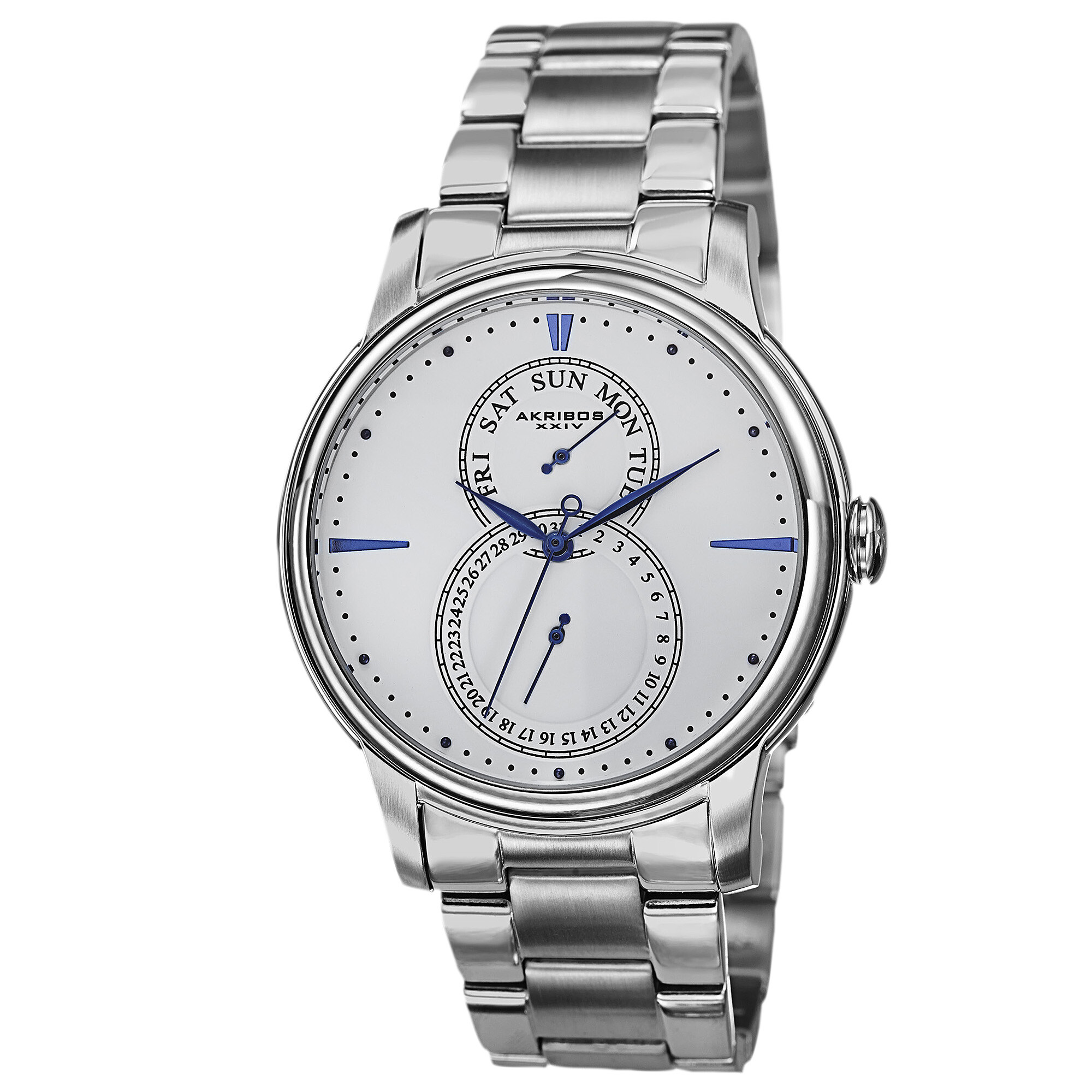 Akribos XXIV White Dial Stainless Steel Men's Watch AK728SSW