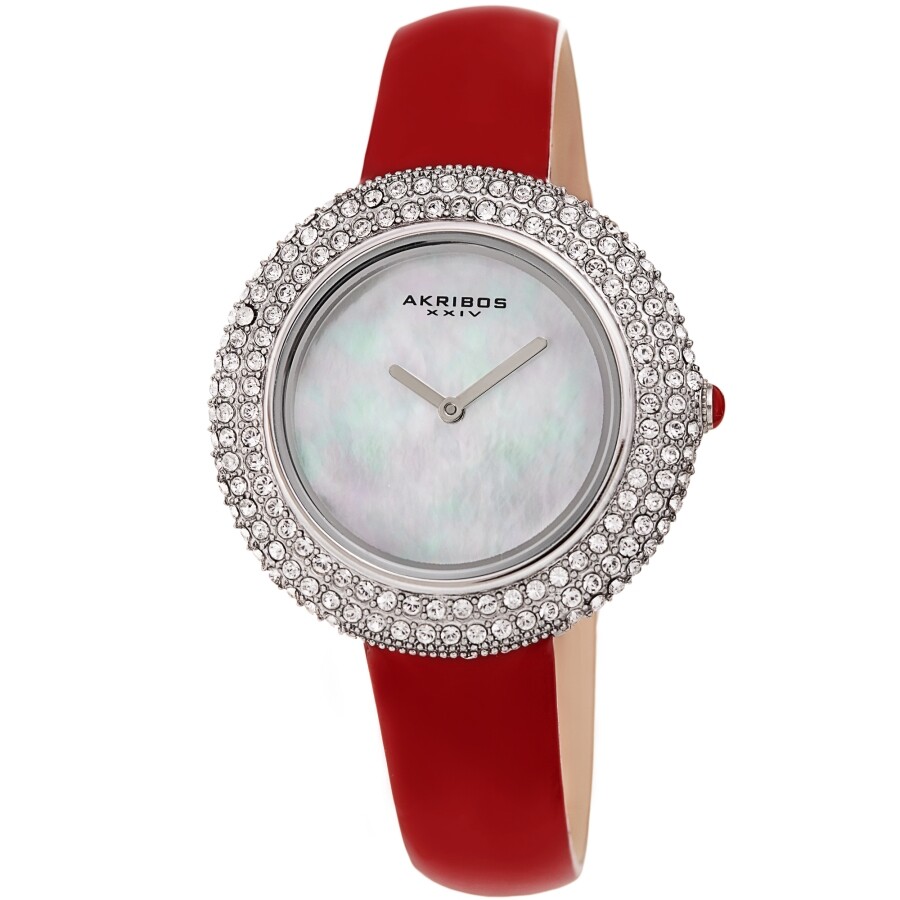 Akribos XXIV Quartz Crystal White Dial Ladies Watch AK1049RD