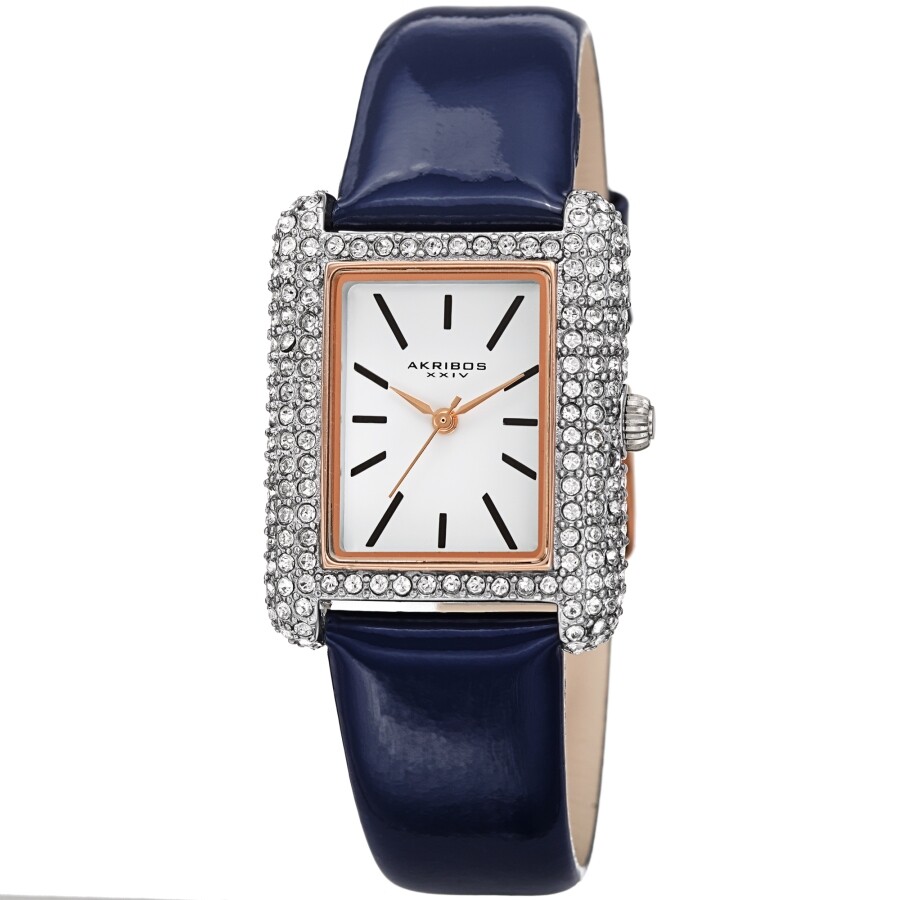 Akribos XXIV Quartz Crystal White Dial Ladies Watch AK1068BU
