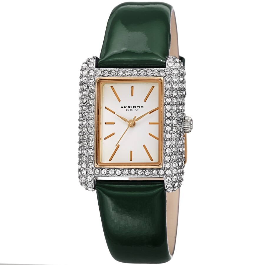 Akribos XXIV Quartz Crystal White Dial Ladies Watch AK1068GN