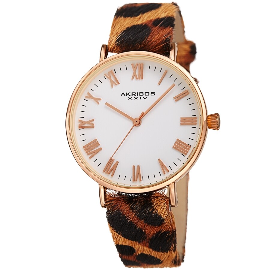 Akribos XXIV Quartz White Dial Ladies Watch AK1080RG