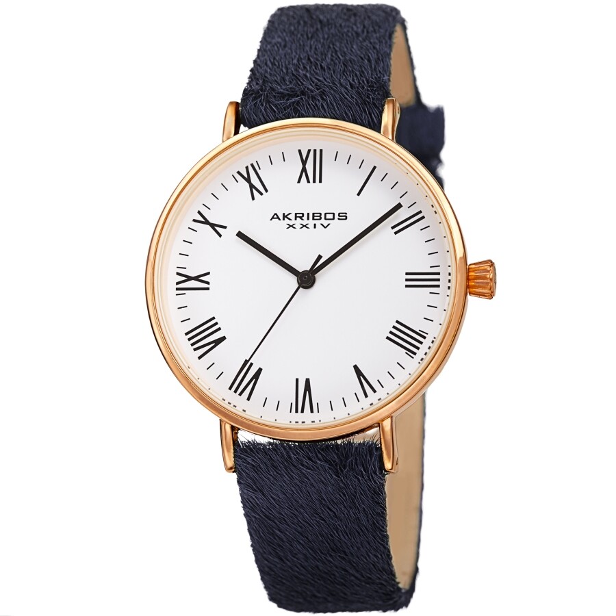 Akribos XXIV Quartz White Dial Ladies Watch AK1081BK