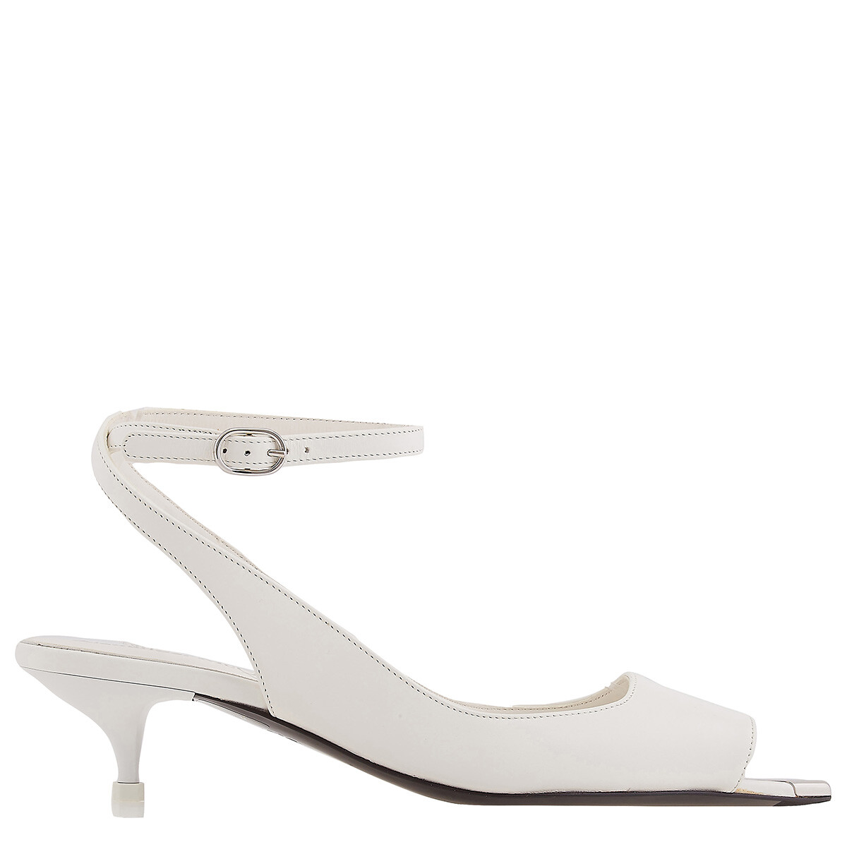 Alexander McQueen New Ivory Leather Punk Ankle Strap Sandals