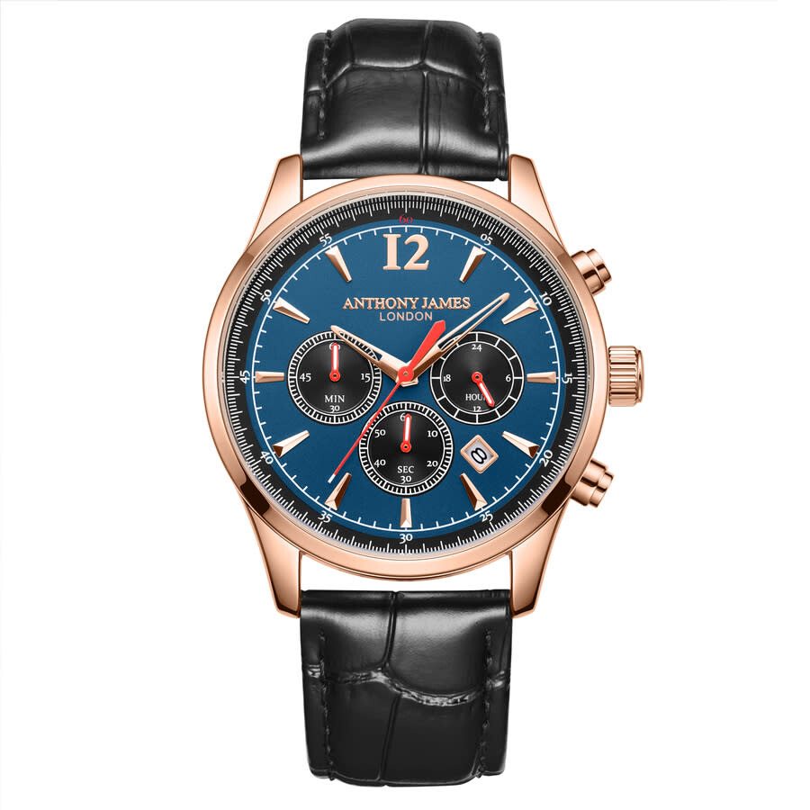 Anthony James Classic Chronograph Blue Dial Men's Watch AJ081