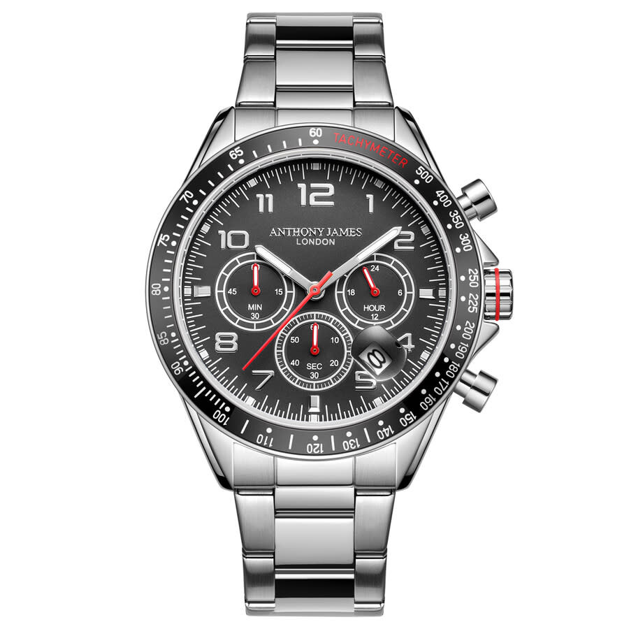 Anthony James Tachymeter Chrono Black Dial Men's Watch AJ091