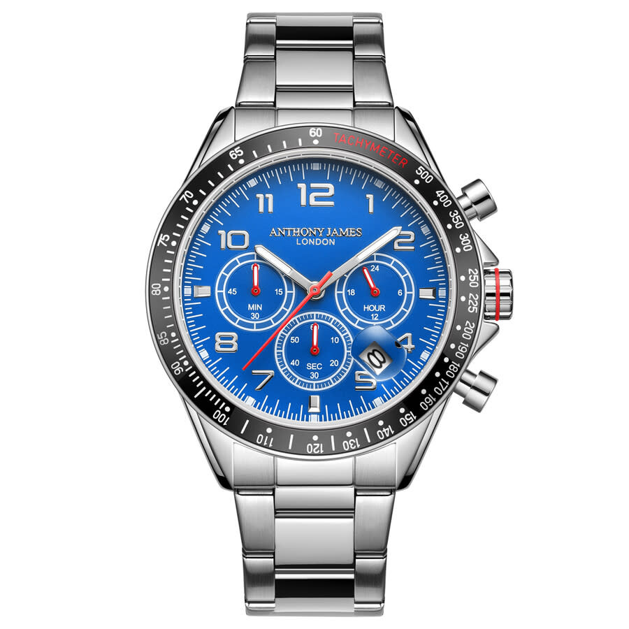 Anthony James Tachymeter Chrono Blue Dial Men's Watch AJ093
