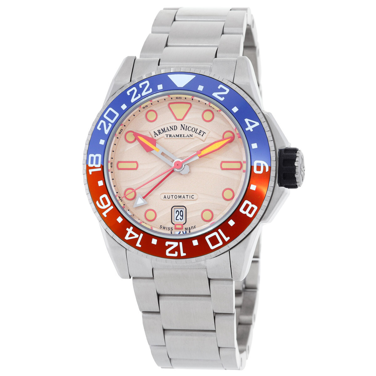 Armand Nicolet JSH GMT Automatic Men's Watch A487RGN-KO-MA2481AA