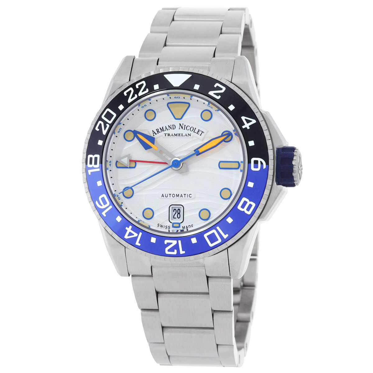 Armand Nicolet JSH GMT Automatic Silver Dial Men's Watch A487RGU-AU-MA2481AA