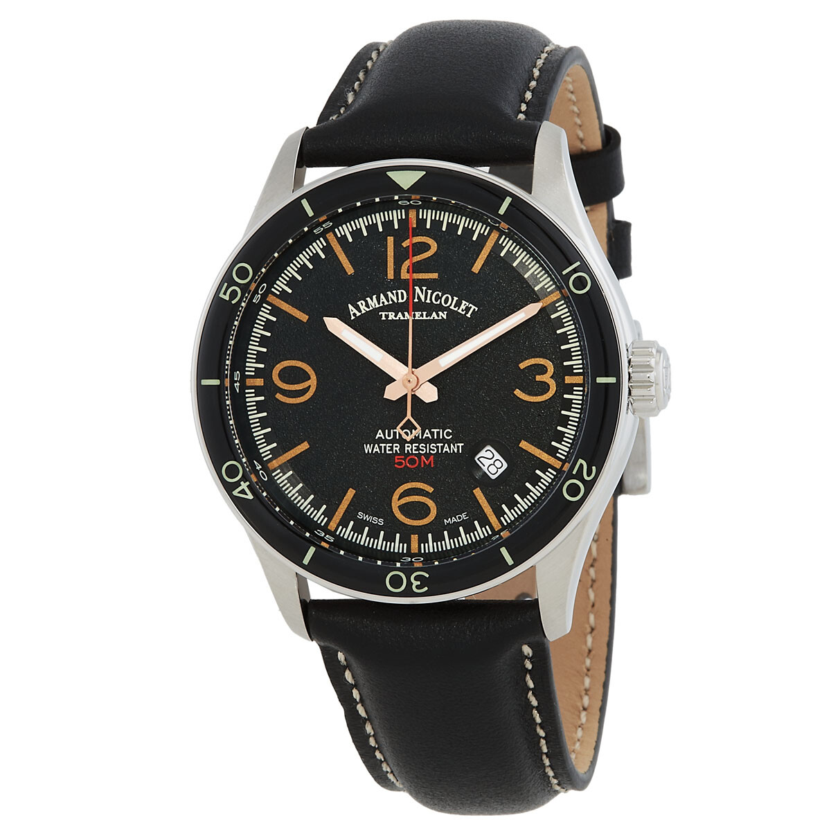 Armand Nicolet M2H Automatic Black Dial Men's Watch A740HNA-NS-P140NR2