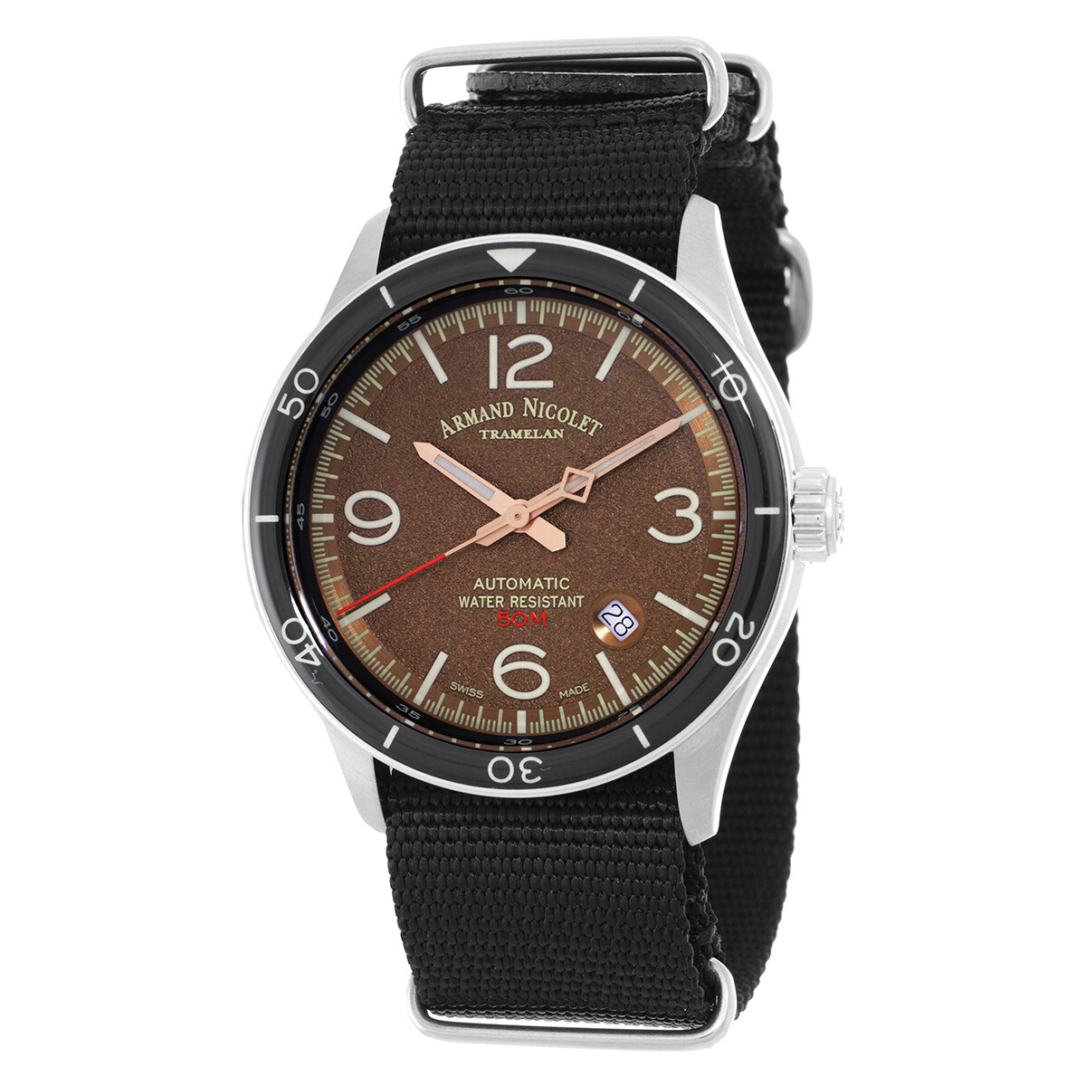 Armand Nicolet M2H Automatic Brown Dial Men's Watch A740HNA-MR-BN22481AANN