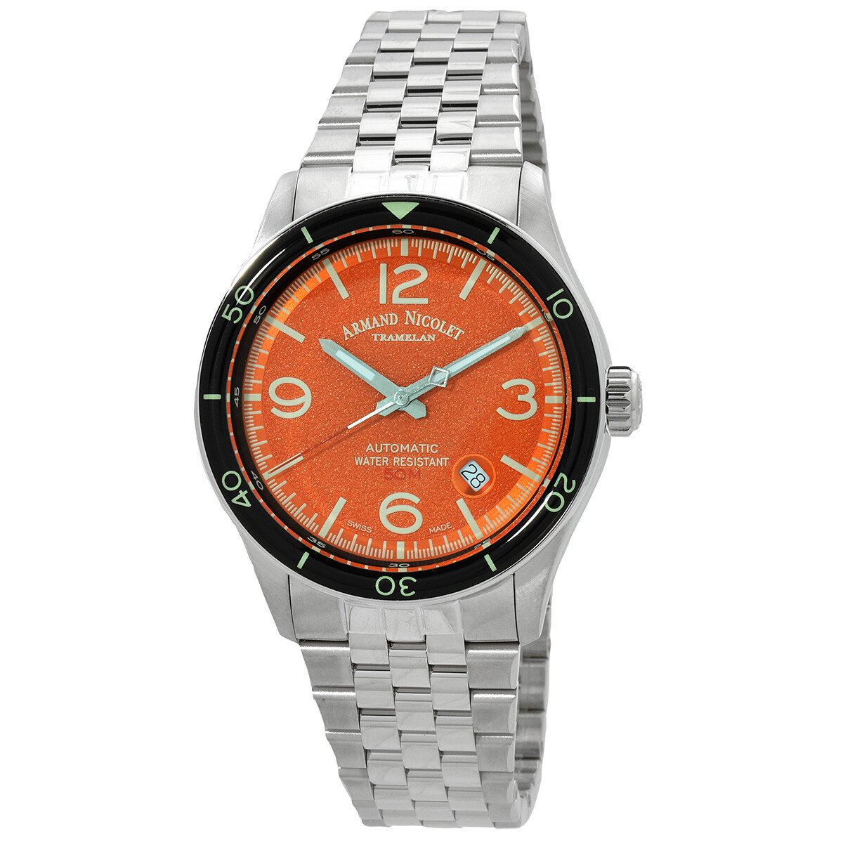 Armand Nicolet M2H Automatic Orange Dial Men's Watch A740HNA-OR-BMA22740A