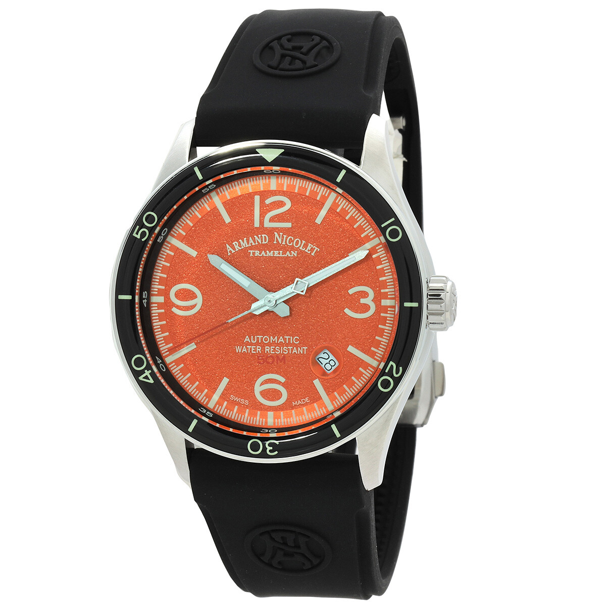 Armand Nicolet M2H Automatic Orange Dial Men's Watch A740HNA-OR-GG2710N